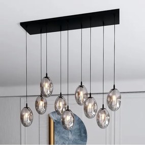 Lustră pe cablu ASTRAL 9xE14/10W/230V negru/fumuriu