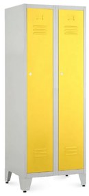 Dulap metalic, 60 x 50 x 161,5 cm, picioare reglabile, încuietoare cilindrică, galben - ral 1023