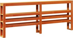 vidaXL Tăblie de pat cu rafturi, maro ceruit, 180 cm, lemn masiv pin