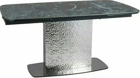 Masa extensibila MONCLER, verde/crom, sticla/ceramica/metal, 160/240x9