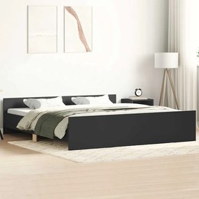 vidaXL Cadru de pat cu tăblie la cap/picioare, negru, 160x200 cm