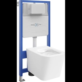 Mexen set WC încastrat cadru Felix Slim cu vas de toaletă  Teo, Albă - 6103385XX00