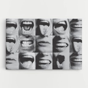 Tablou Canvas, 70x100cm, Dormitor si Living, Moderne, Colaje, Grey Mouth Collage