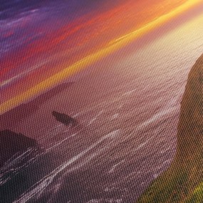 Tablou - Stâncile din Moher (cu ceas) (90x30 cm)