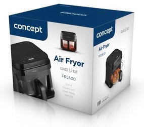Friteuză cu aer cald Concept FR5500 GLASS & FAST 5,5 l 1200W/230V negru