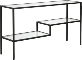 Consola Benito din metal si sticla culoare negru 120 cm
