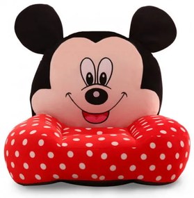 Fotoliu din plus pentru bebelusi cu spatar, Mickey Mouse cu buline, 50 cm, FPS-20