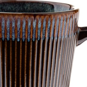 Set de 6 căni ceramice Rustik 410 ml, maro închis