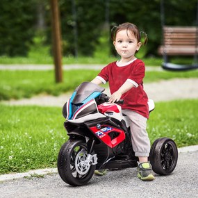 Motocicleta electrica pentru copii BMW HP4 HOMCOM cu licenta Jucarie de rulare cu 3 roti 6V Motocicleta | Aosom RO