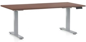 Masa inaltime reglabila OfficeTech D, 160 x 80 cm, bază gri, nuca