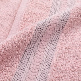 Set de prosoape şi prosop de baie frotir BERGER roz somon 3 buc