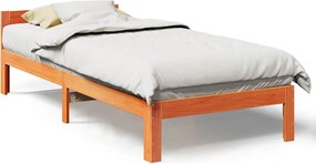 vidaXL Cadru de pat fără saltea maro ceruit 80x200 cm lemn masiv pin