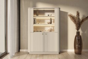 Vitrină Vesper 60 cm cu mânere aurii - culoare cașmir