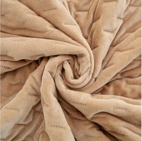 Cuvertura de pat din catifea ASTRALIA, bej inchis Dimensiune: 200 x 220 cm