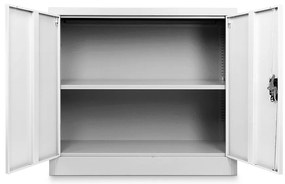 Dulap metalic universal jos 90 x 40 x 80 cm, încuietoare cilindrică, gri - ral 7035