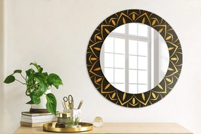 Oglinda rotunda rama cu imprimeu Mandala de aur