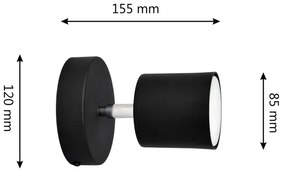 Spot de perete PUNTA 1xGX53/10W/230V negru