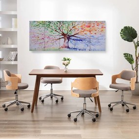 Set tablouri din panza, copac in ploaie, multicolor, 200x80 cm 200 x 80 cm, Copac in ploaie
