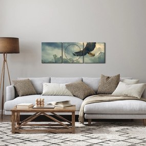 Tablou - Vultur în zbor (cu ceas) (90x30 cm)