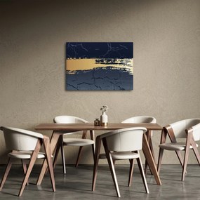 Tablou - Albastru și aur abstracție N⁰2 (70x50 cm)