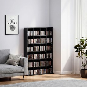 HOMCOM Dulap pentru CD-uri pentru 456 CD-uri sau 336 DVD-uri, 24 Compartimente, 89x20x130.5 cm Negru | Aosom Romania