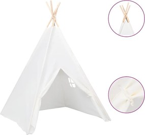 vidaXL Cort de copii teepee cu geantă piersică, alb, 120x120x150 cm,