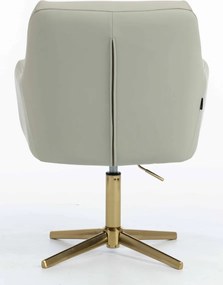 HR840CROSS Scaun Culoarea Inului Piele Ecologica Premium Soft cu Bază Aurie