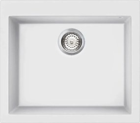 Chiuveta de bucatarie cu montare pe blat SMEG Quadra VZ57B, 57 cm, Antibacteriana, Rezistenta la zgarieturi si la razele UV, Alb