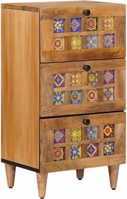 vidaXL Bufet cu sertar natural 40 x 33,5 x 75 cm Lemn de mango solid