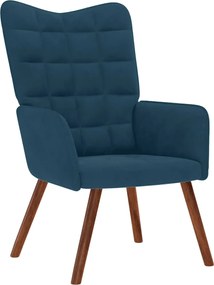 vidaXL Scaun de relaxare, albastru, catifea