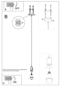 Lustră Nice Lamps Bombilla Black, negru