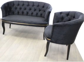 Set canapea Milano Relax 2+1, Homs textil negru