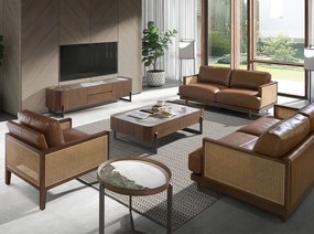 Canapea 3 locuri design elegant LUX Brown leather