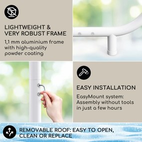 Blumfeldt Nantes, foișor, baldachin, parasolar, 3x3m, poliester, cadru din oțel, UV50+, roți de podea