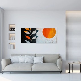 Tablou - Abstracție cu plantă și soare (120x50 cm)