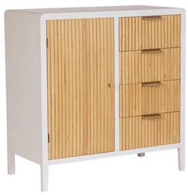 Dulap polivalent alb din MDF si lemn de Paulownia, 80x40x82 cm, Charley Bizzotto