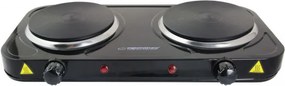 Plita electrica dubla Esperanza EKH010K, 2x1000W, 15.5 cm, 5 trepte, Strat antiaderent, Negru
