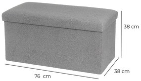 Taburet gri cu tapițerie din țesătură bouclé Folding – Casa Selección