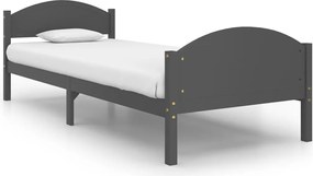 vidaXL Cadru de pat, gri închis, 100x200 cm, lemn masiv de pin