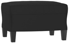 Fotoliu canapea cu taburet, negru, 60 cm, microfibra