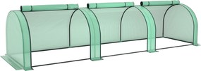 Outsunny Mini seră tunel cu acoperire PE, cadru din oțel și uși cu fermoar, Verde | Aosom Romania