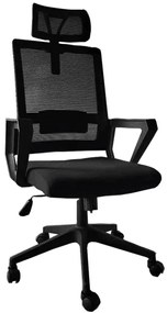 RESIGILAT- Scaun ergonomic, spătar mesh, suport umeraș, Negru