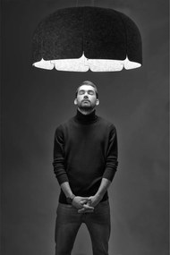 Lustra LED moderna design eco Ø80cm MUTE 3000K gri inchis / gri