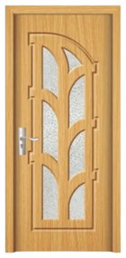 Usa Interior din MDF Novo Doors ND308, Cadru din Lemn Masiv, Geam Sablat, KIT COMPLET, Toc , Manere si balamale incluse (Culoare: Alb, Toc: Fix,