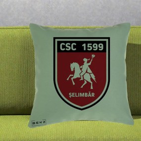 Perna Personalizata CSC 1599 Selimbar Fotbal, 40x40 cm, Verde, Husa Detasabila, Perna Inclusa, BEKZ®
