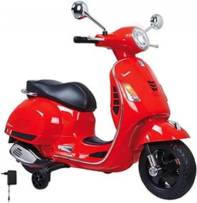 Motocicleta Electrica cu Acumulator Pentru Copii NOVOKIDS™ Vespa Classic Scooter, Pornire la cheie, Lungime 102 cm, 3-8 ani, Max 30 kg, Rosu