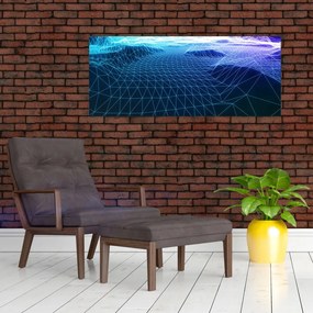 Tablou - Munți în model de calculator (120x50 cm)