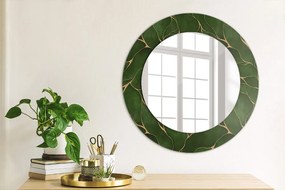 Oglinda rotunda rama cu imprimeu Frunză abstractă