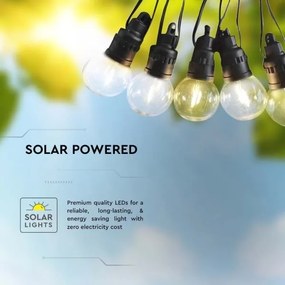 Șir solar LED 10xLED/0,5W/4,5V 12 m 3000K IP44 + telecomandă