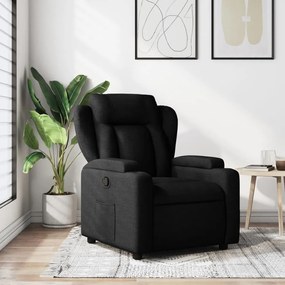 vidaXL Fotoliu rabatabil, negru, material textil